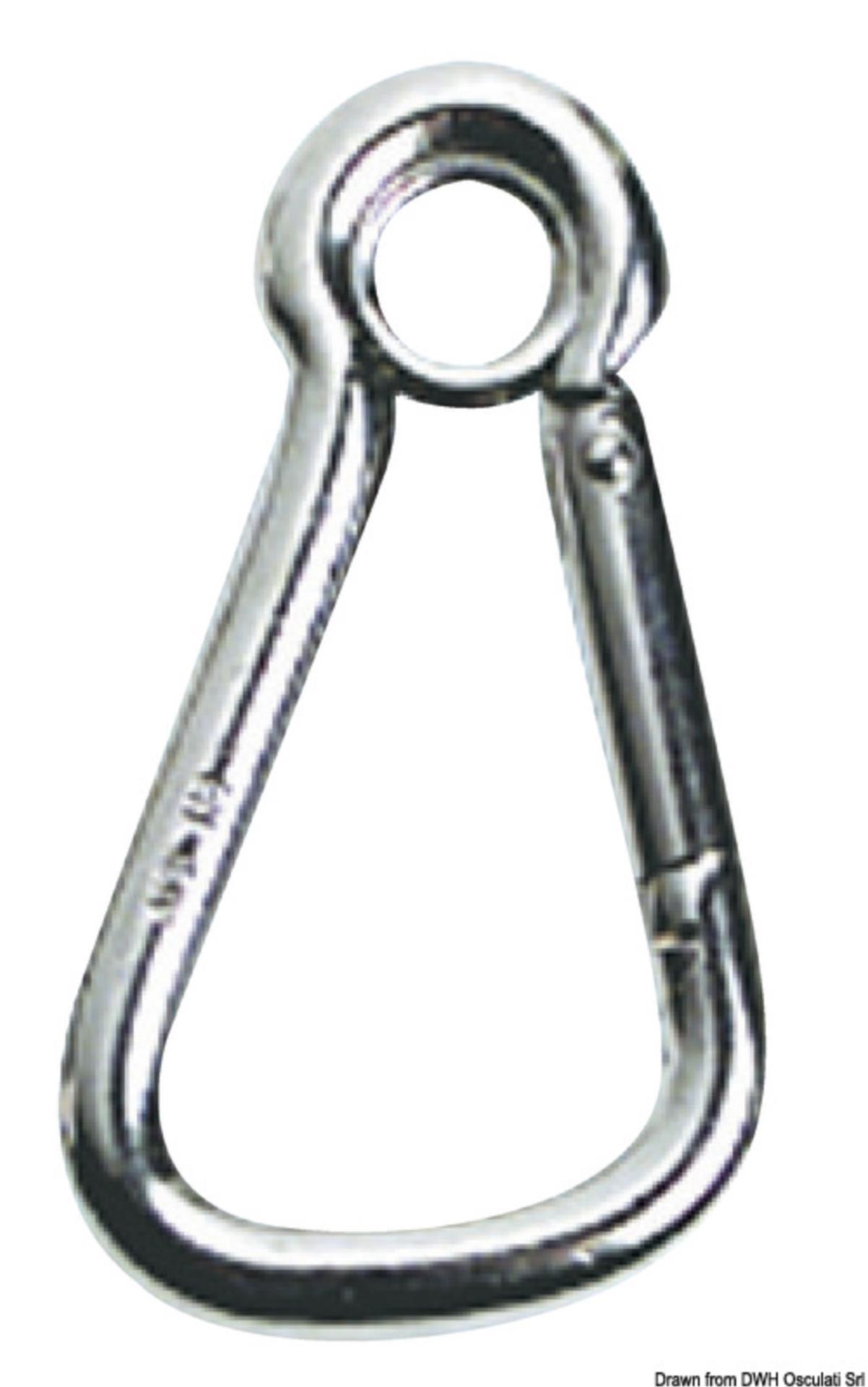 Osculati Karabinerhaken Asymmetrisch 6 mmØ x 60 mm, mit Auge Osculati Karabinerhaken Asymmetrisch 6 mmØ x 60 mm, mit Auge