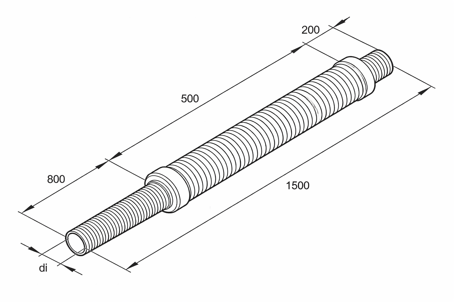 Eberspächer Abgasschalldämpfer V2A flexibel 30 mmØ, 1,5 m