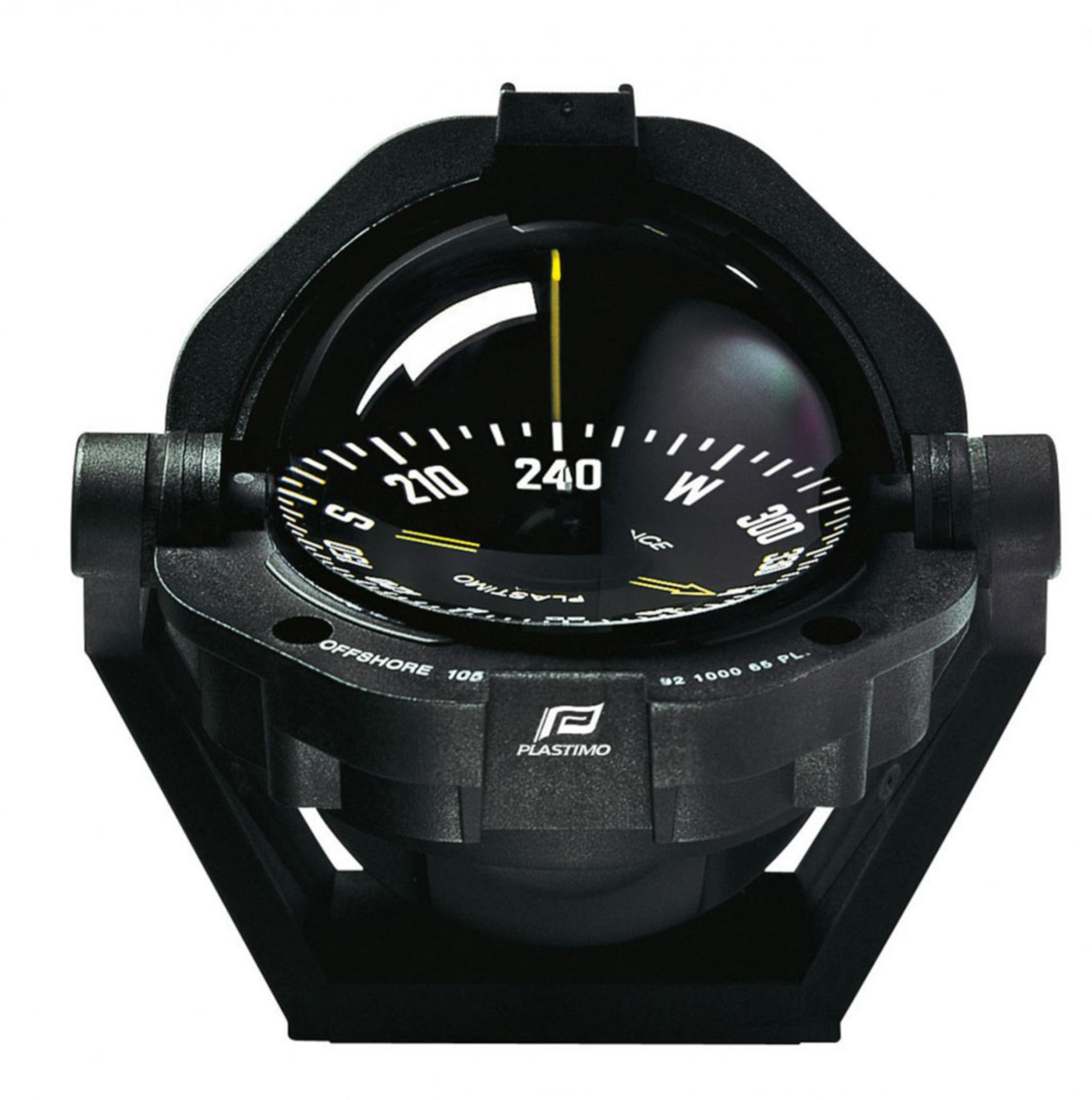 Plastimo Offshore 135 schwarzes Gehäuse, schwarze, flache Rose