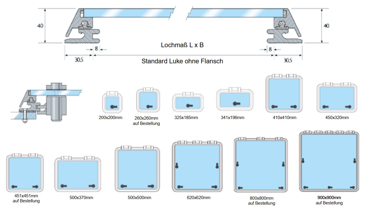 Gebo Trimring Alu für Gebo Standard Luke Lochmaß: 620x620