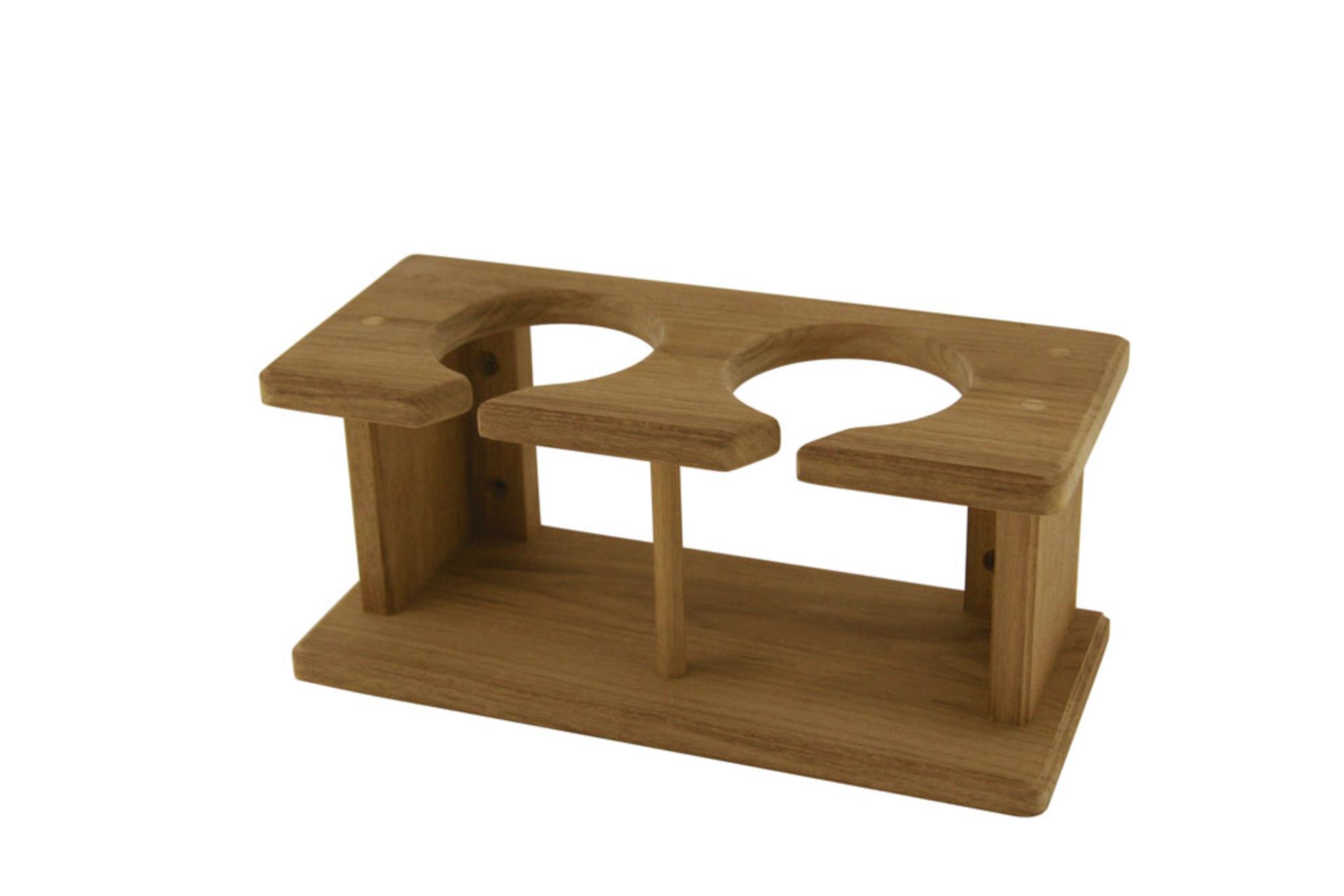 ARC Marine Teak Weinglashalter für 2 Gläser, 21,5 x 9 x 9,5 cm