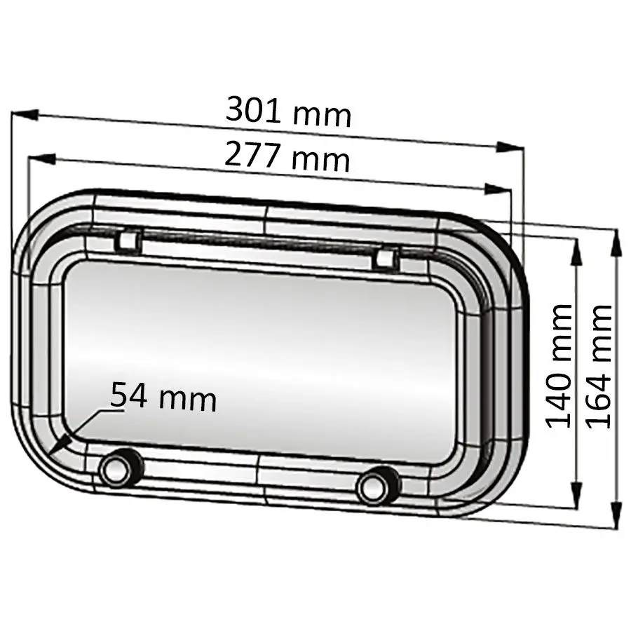 Vetus Bullauge PZ611, 301 x 164 mm (Kat. 1)