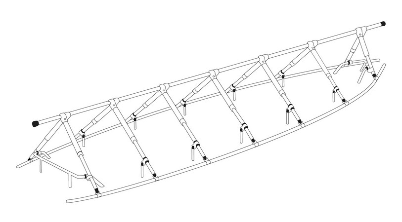 NOA Decksgestell Überhanggestell für Abdeckplanen, Schiffe 11 Meter/2