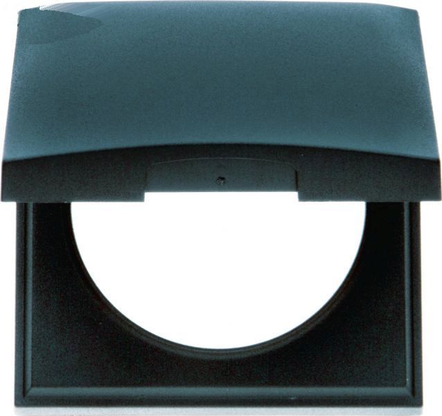 Berker Abdeckrahmen mit Klappdeckel, schwarz