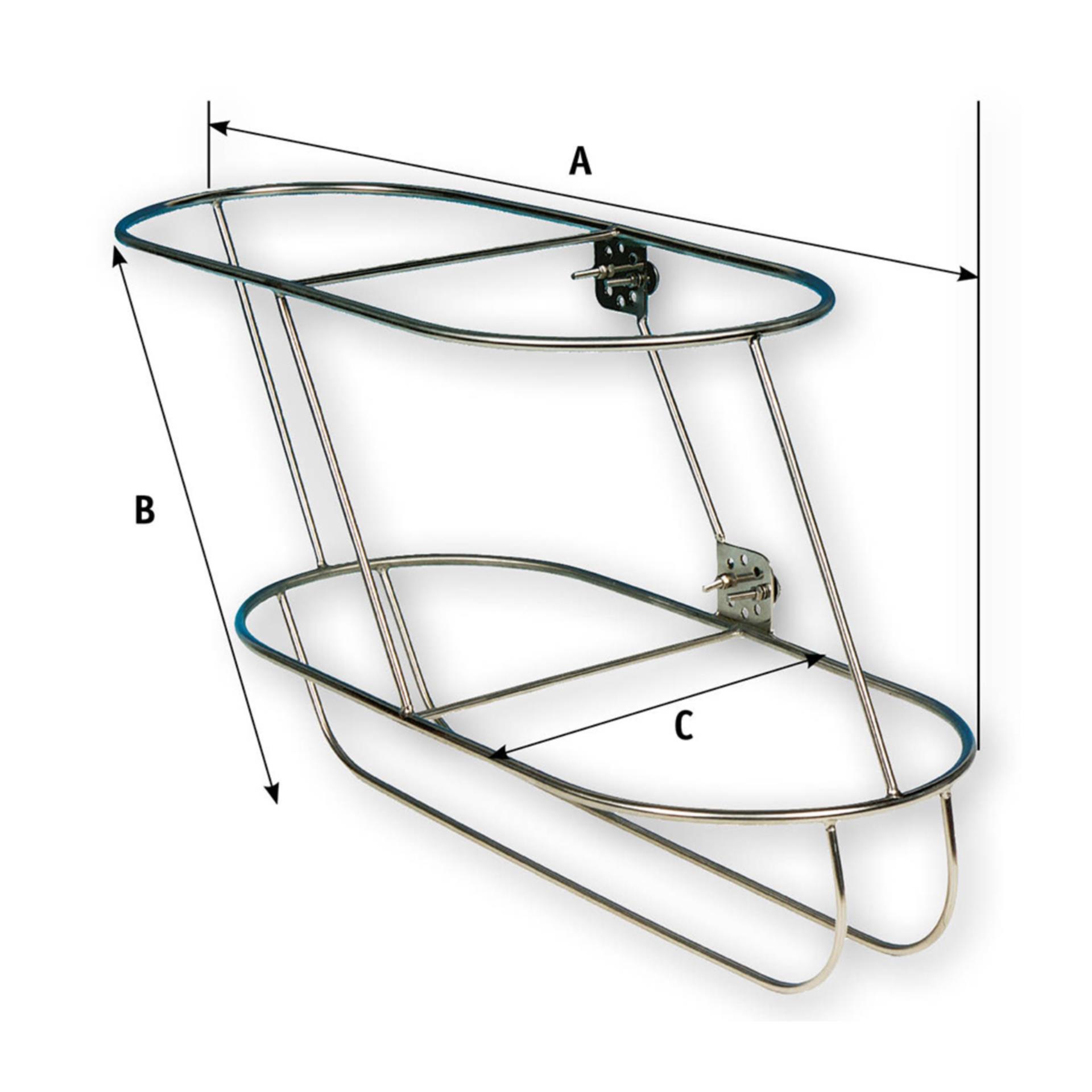 Marinetech Fenderkorb 2-fach, schräg links 970 x 480 mm für 325 mmØ Fender