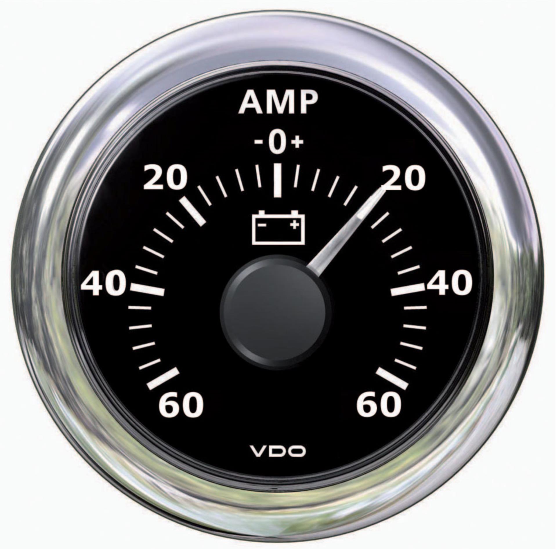 VDO Amperemeter 52mmØ +150A/60mV, weiß