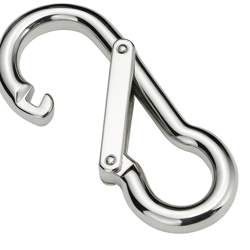 Osculati Karabiner Edelstahl mit weiter Öffnung, 80 mm (Öffnung: 19 mm)