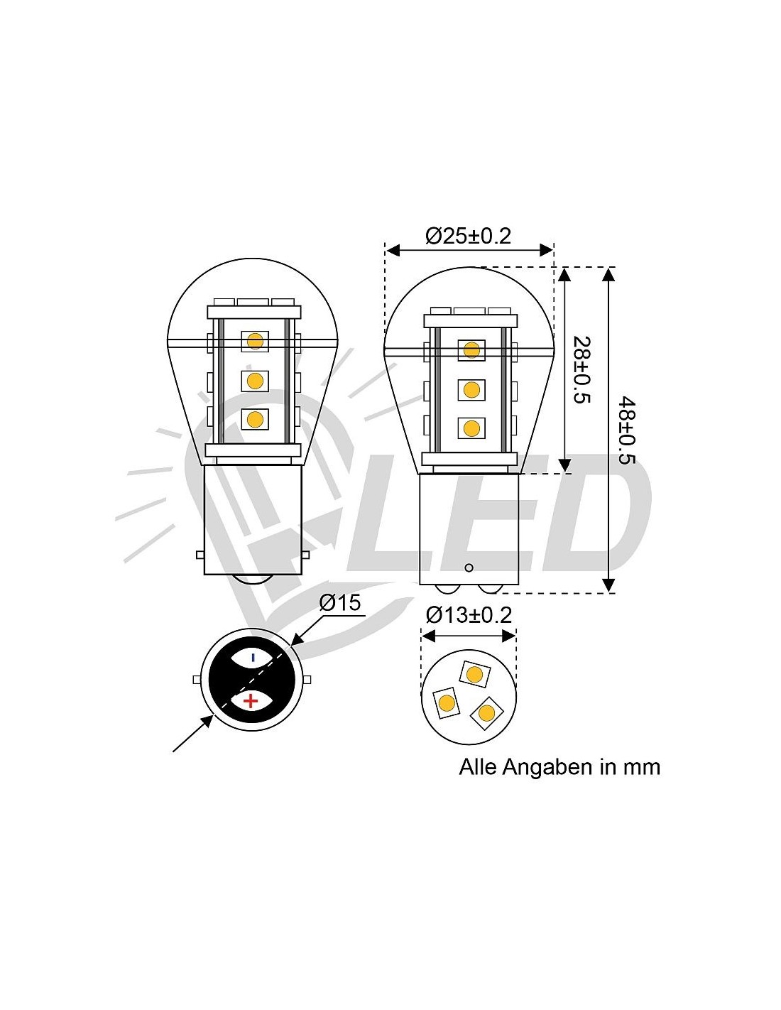 Talamex Ba 15d Birne, 12 V / 15 Watt LED