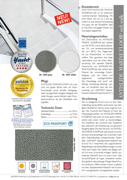 Gisa Tex Gisatex Antislide Decksbelag Soft Walk, grau