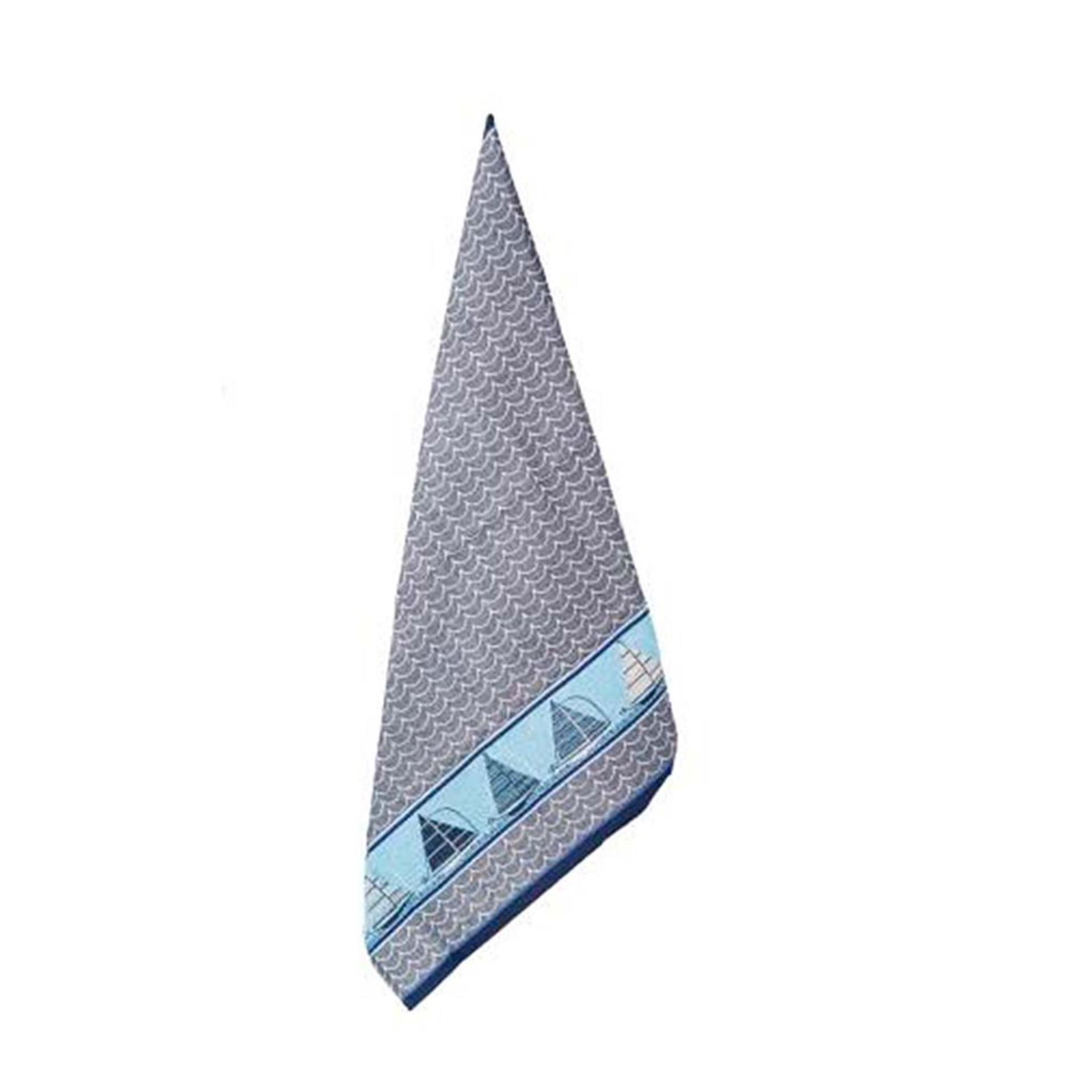 Marine Buisness Geschirrtuch mit Bootmotiv, 65 x 65 cm (100% Baumwolle)