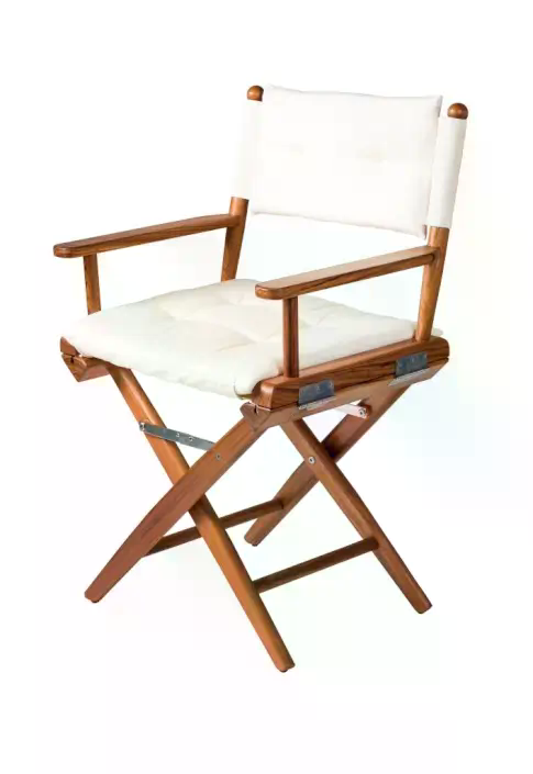 ARC Marine Regiestuhl I Deluxe weiß Auflage geölt Edelstahlbeschläge