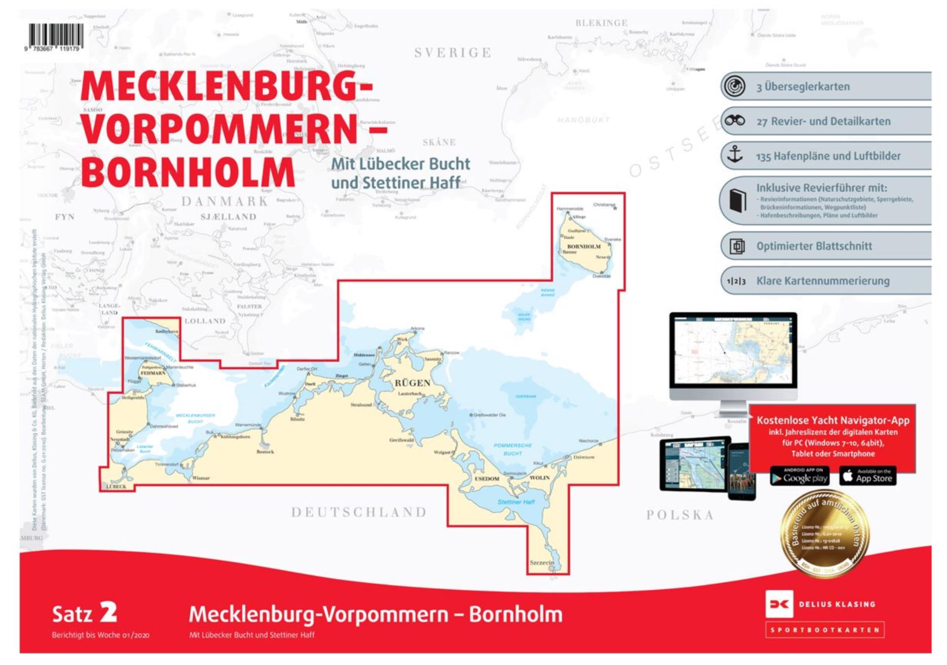 Delius Klasing Sportbootkarten Satz 2, Mecklenburg-Vorpommern