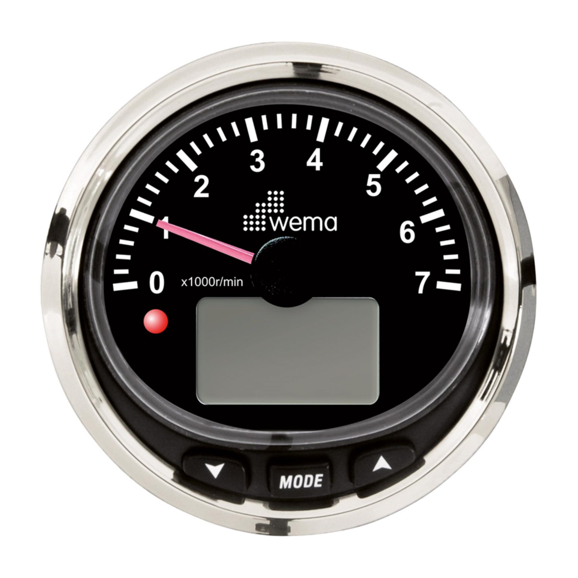 Wema Silberline Multifunktionsgerät Drehzahlmesser NMEA2000, schwarz