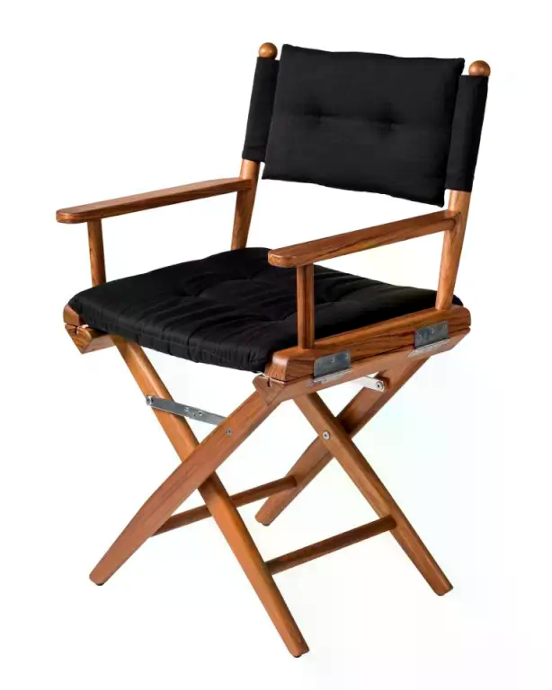 ARC Marine Regiestuhl I Deluxe schwarze Auflage geölt Edelstahlbeschläge ARC Marine Regiestuhl I Deluxe schwarze Auflage geölt Edelstahlbeschläge