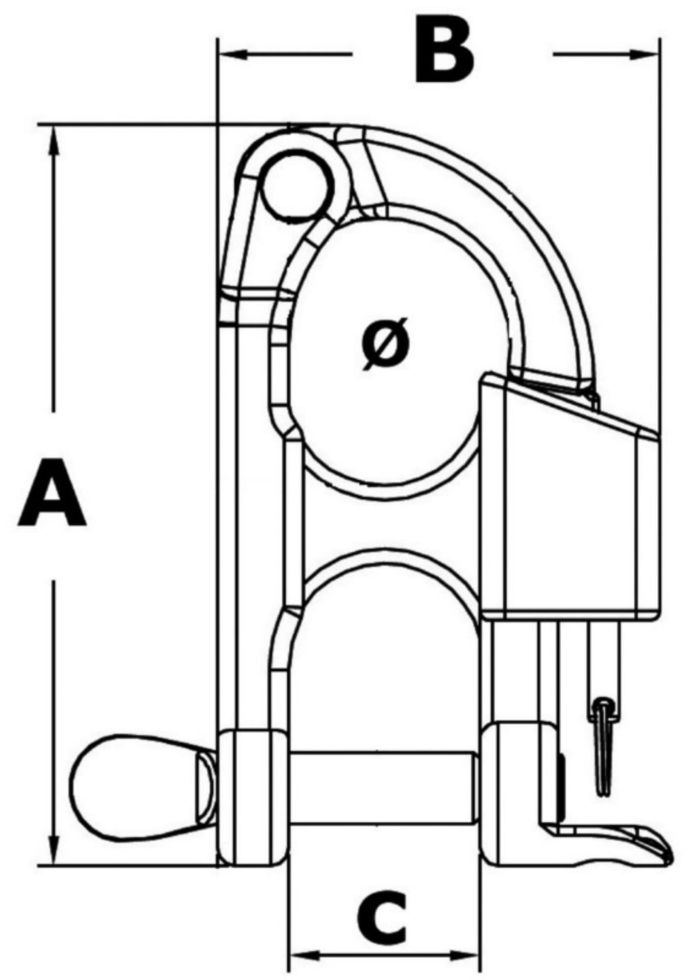 Osculati Schnappschäkel für Wassserski 15,8 mmØ, BL 700 kg Osculati Schnappschäkel für Wassserski 15,8 mmØ, BL 700 kg