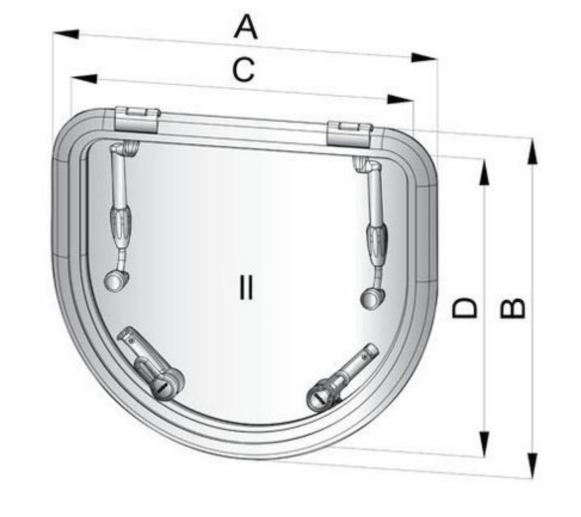 Vetus Altus Decksluke Typ D420, außen 491x326mm Vetus Altus Decksluke Typ D420, außen 491x326mm