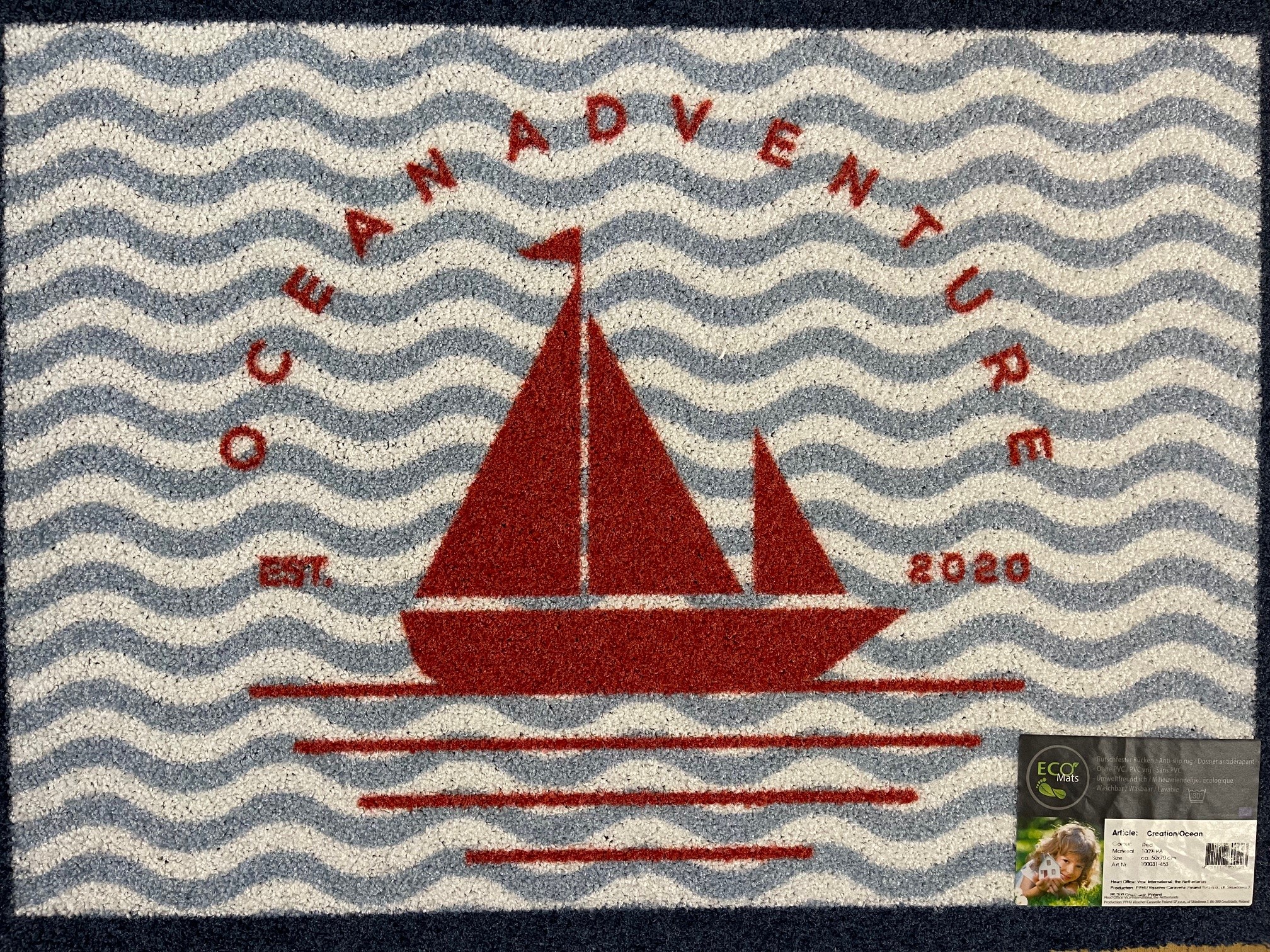 Knutzen Fussmatte Ocean Adventure rot 70 x 50 cm