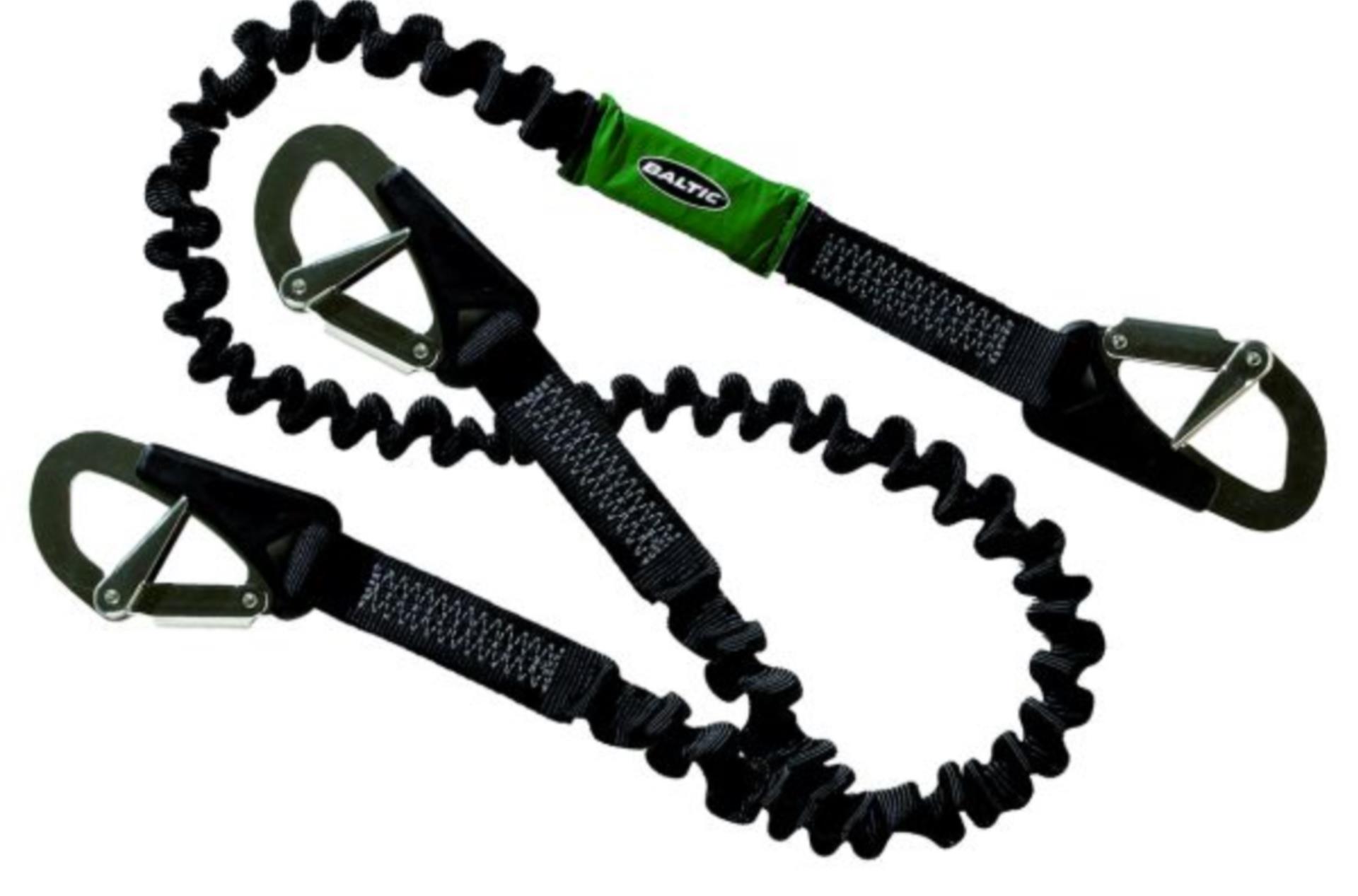 Lifeleine mit 3 Karabiener & Überlast-Indikator schwarz
