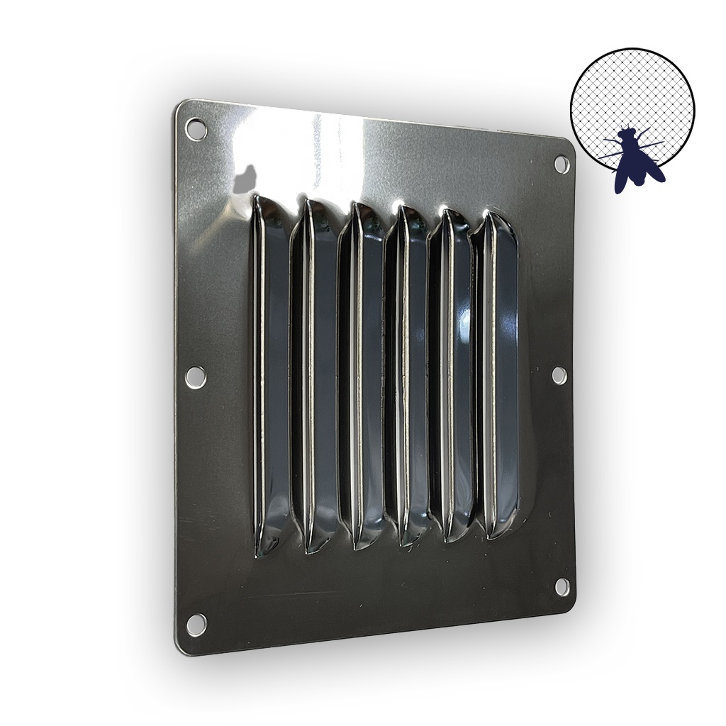 Osculati Lamellenlüfter Edelstahl,115 x 127 mm mit Fliegengitter