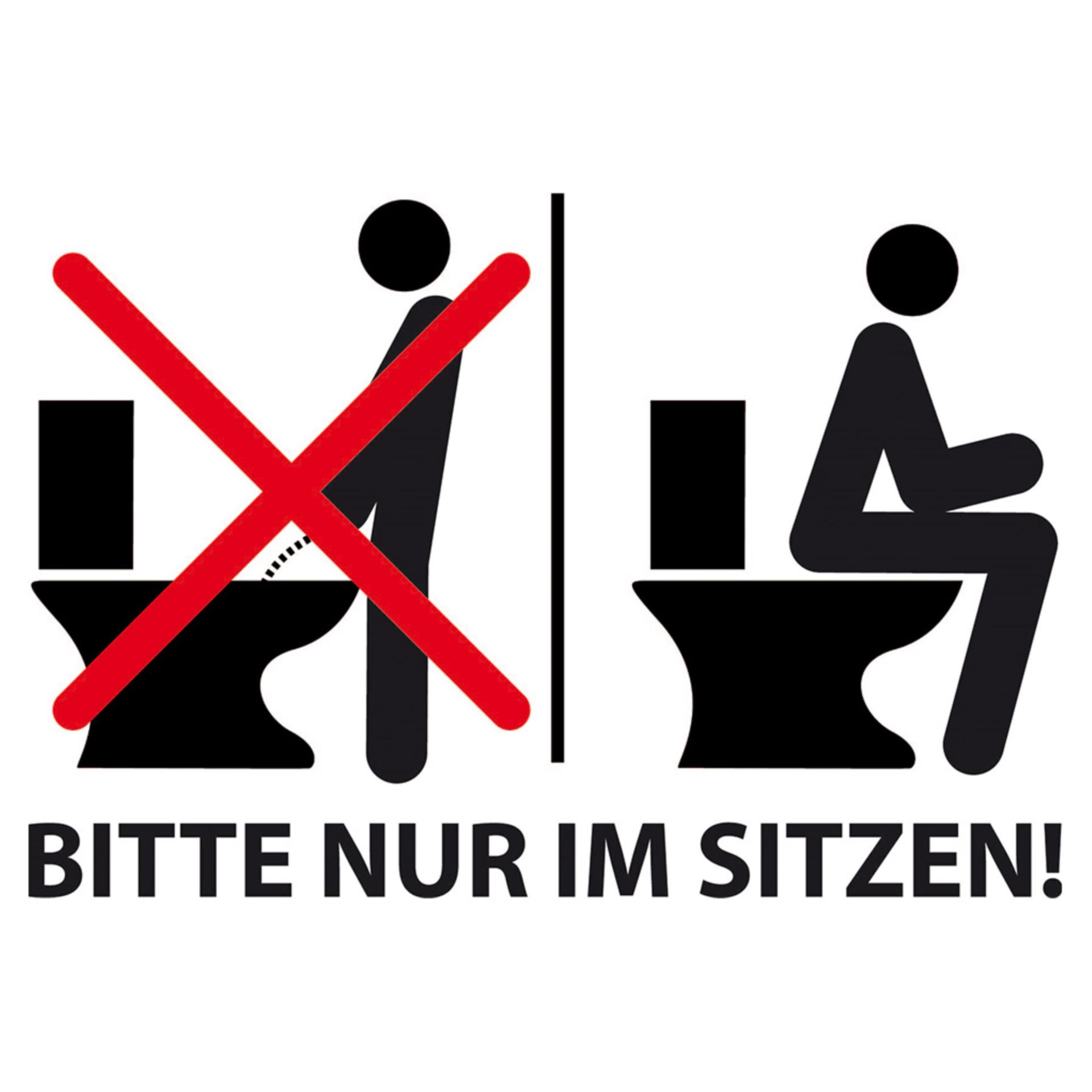 Schild "Bitte nur im Sitzen" 150 x 100 mm
