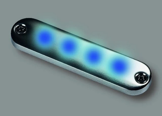 Cabin Denmark Cabin Courtesy 4 blaue LED Gehäuse Edelstahl 11V-16V