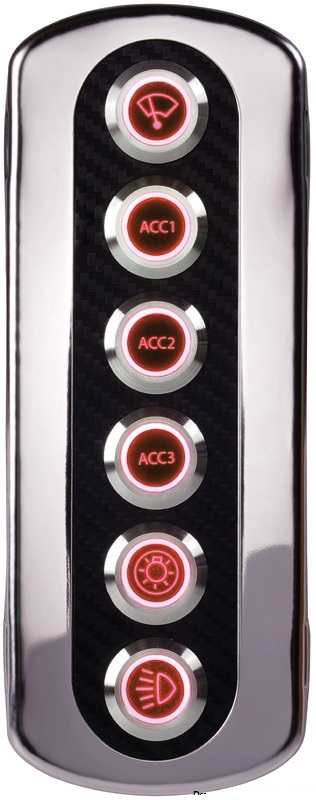 Osculati Kohlefaserpanell Hintergrundbeleuchtet, rot (64 x 169 mm)