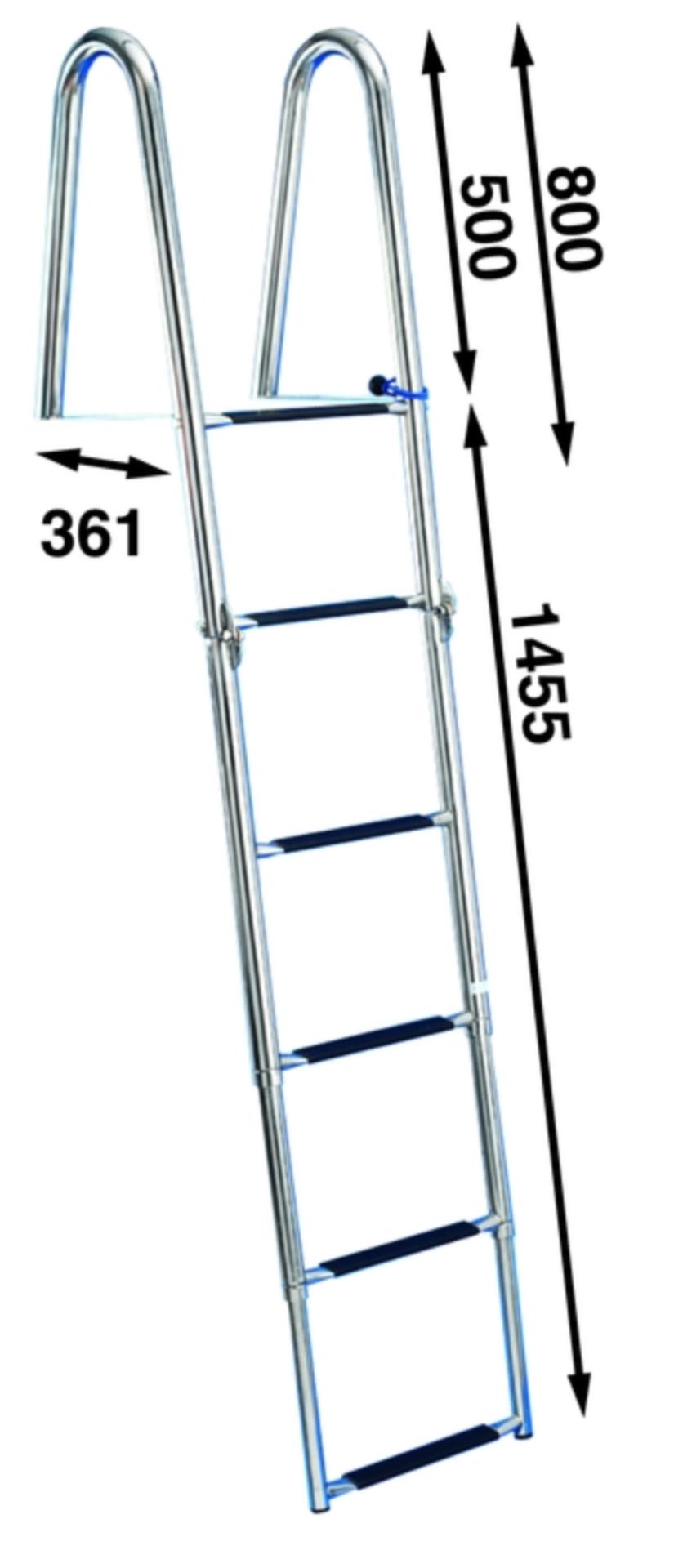 Gotthardt Klappbare Badeleiter 6-Stufen (min. 800 mm / max. 1955, Breite 361 mm)