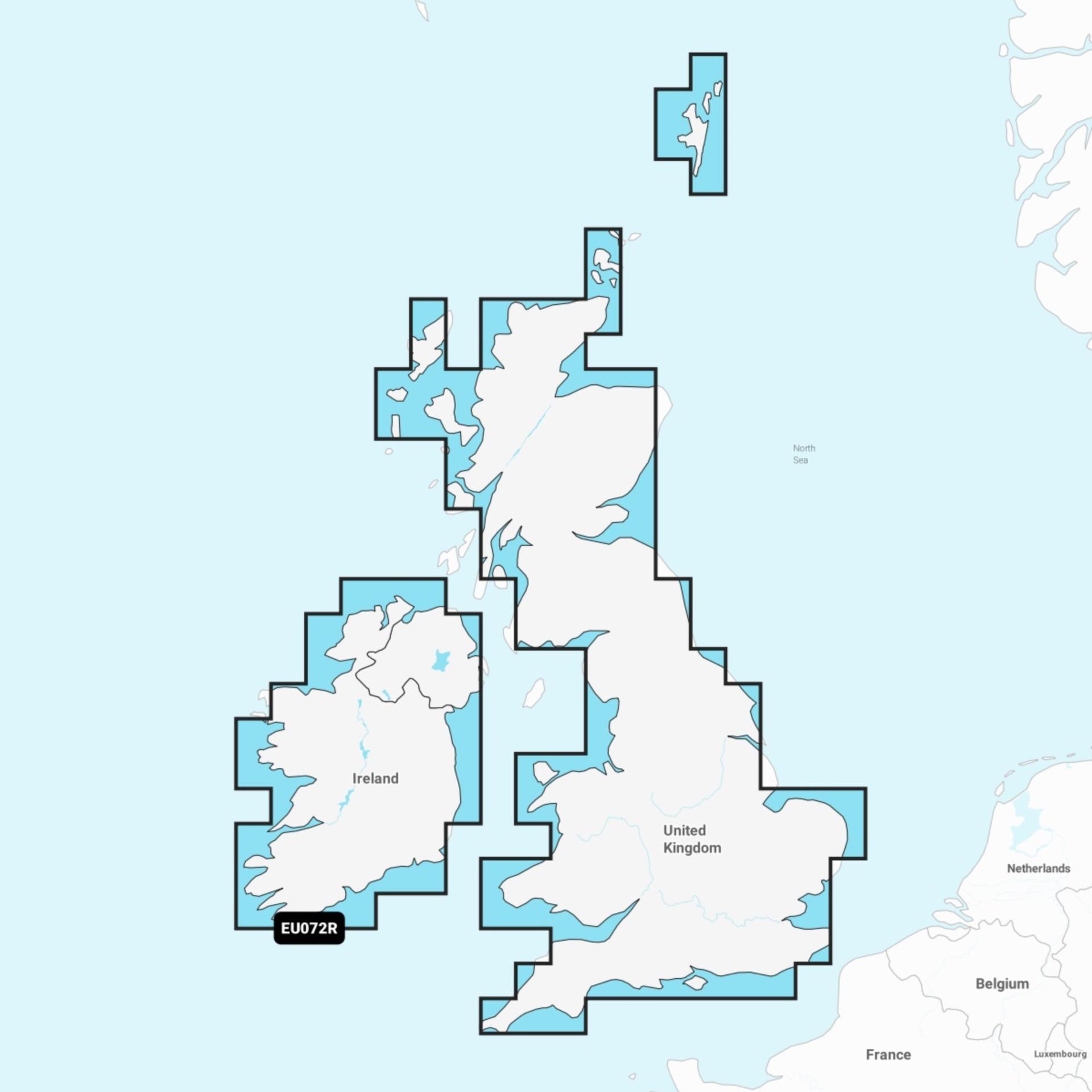 DIGITALE SEEKARTE UK & IRLAND FLÜSSE UND SEEN