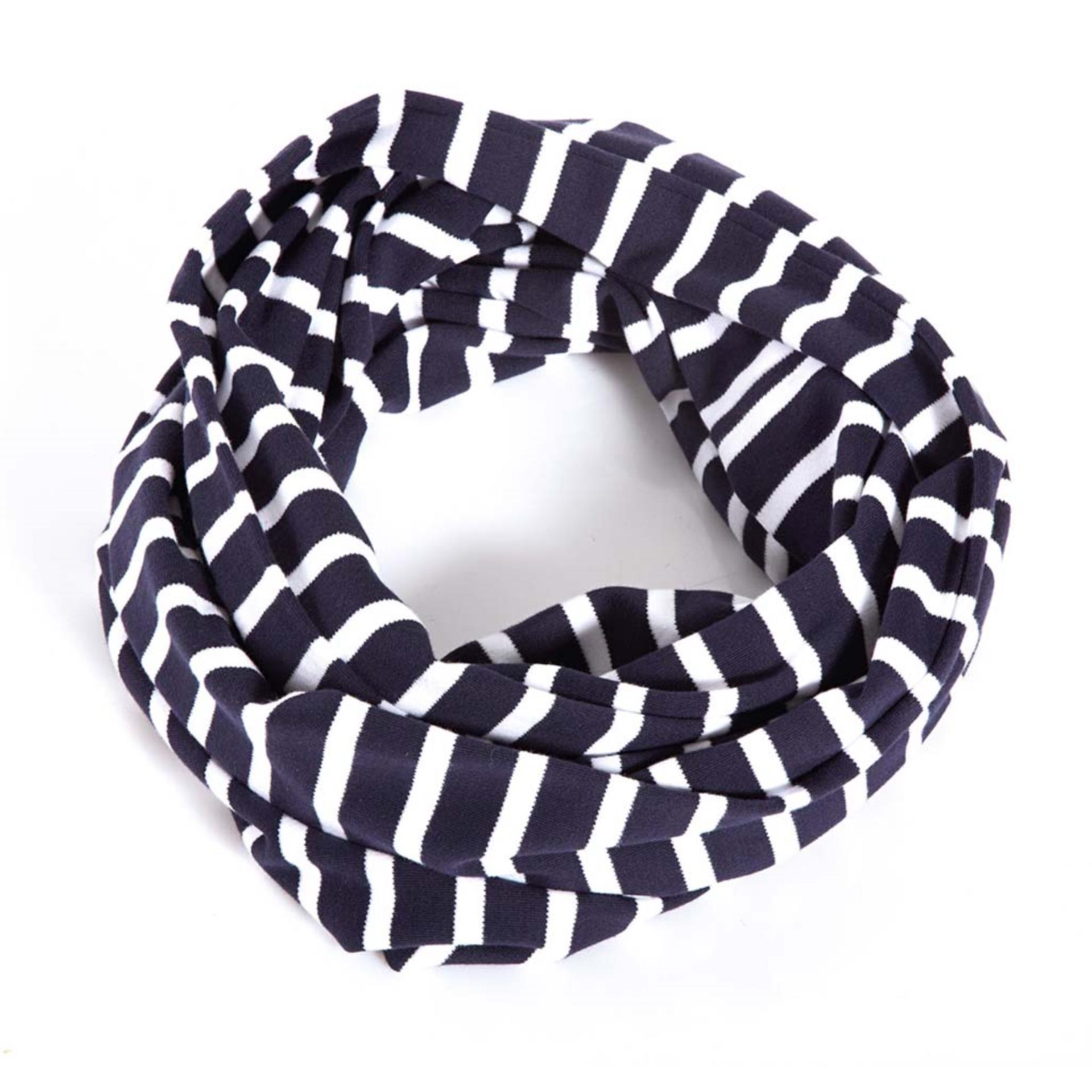 Modas Loopschal doppellagig, blau/weiß