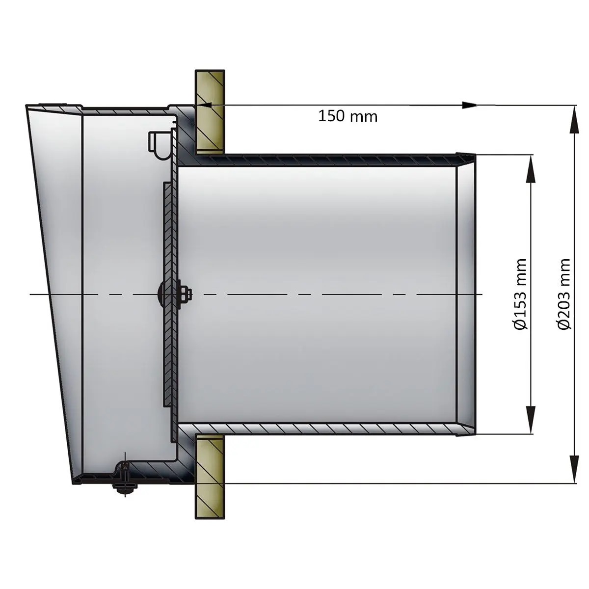 Vetus Auspuff Spiegeldurchführung, 150 mmØ Vetus Auspuff Spiegeldurchführung, 150 mmØ