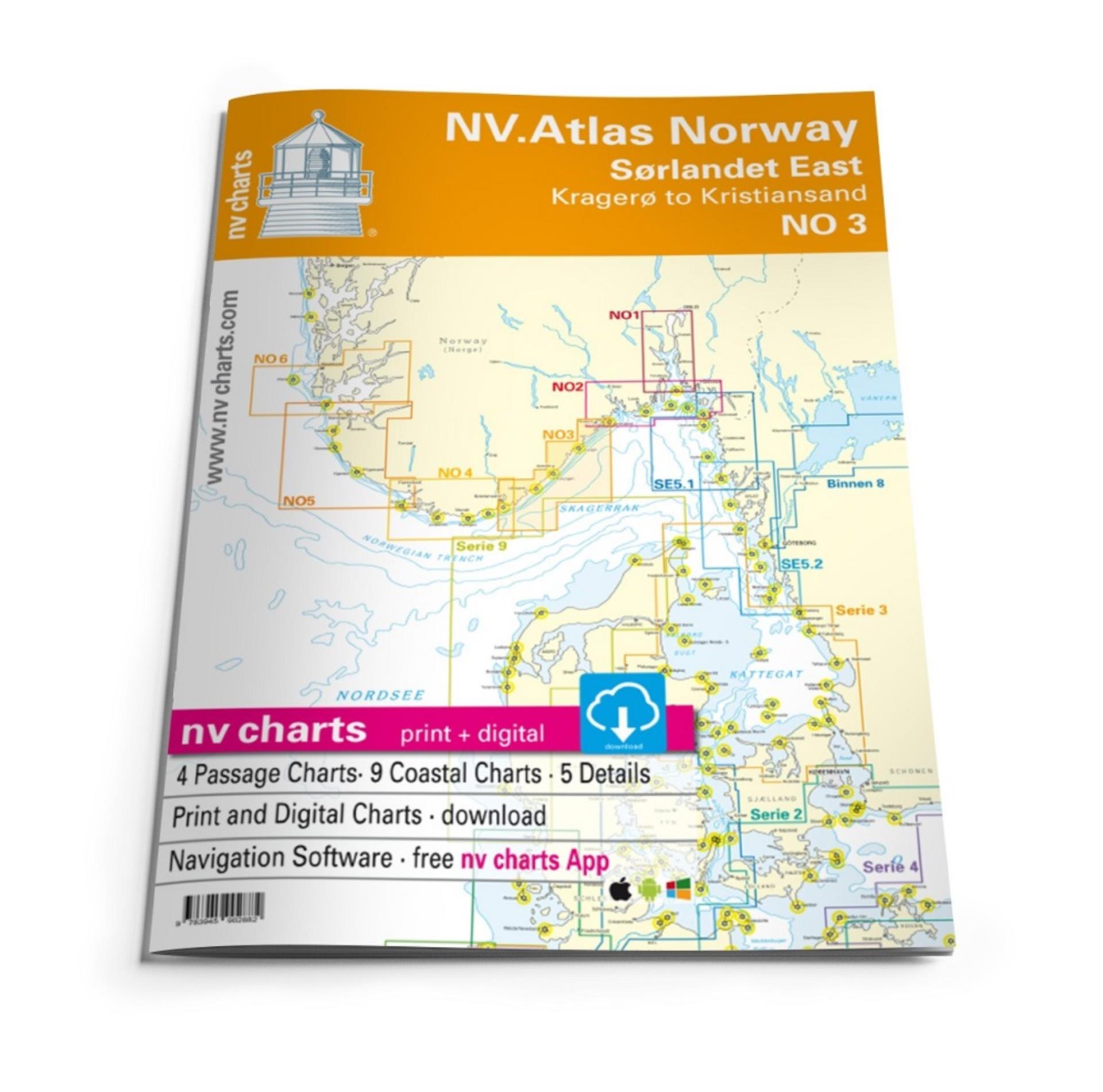Nautischer Verlag NV Atlas NO3 Sørlandet Øst - Kristiansand til Kragerø 