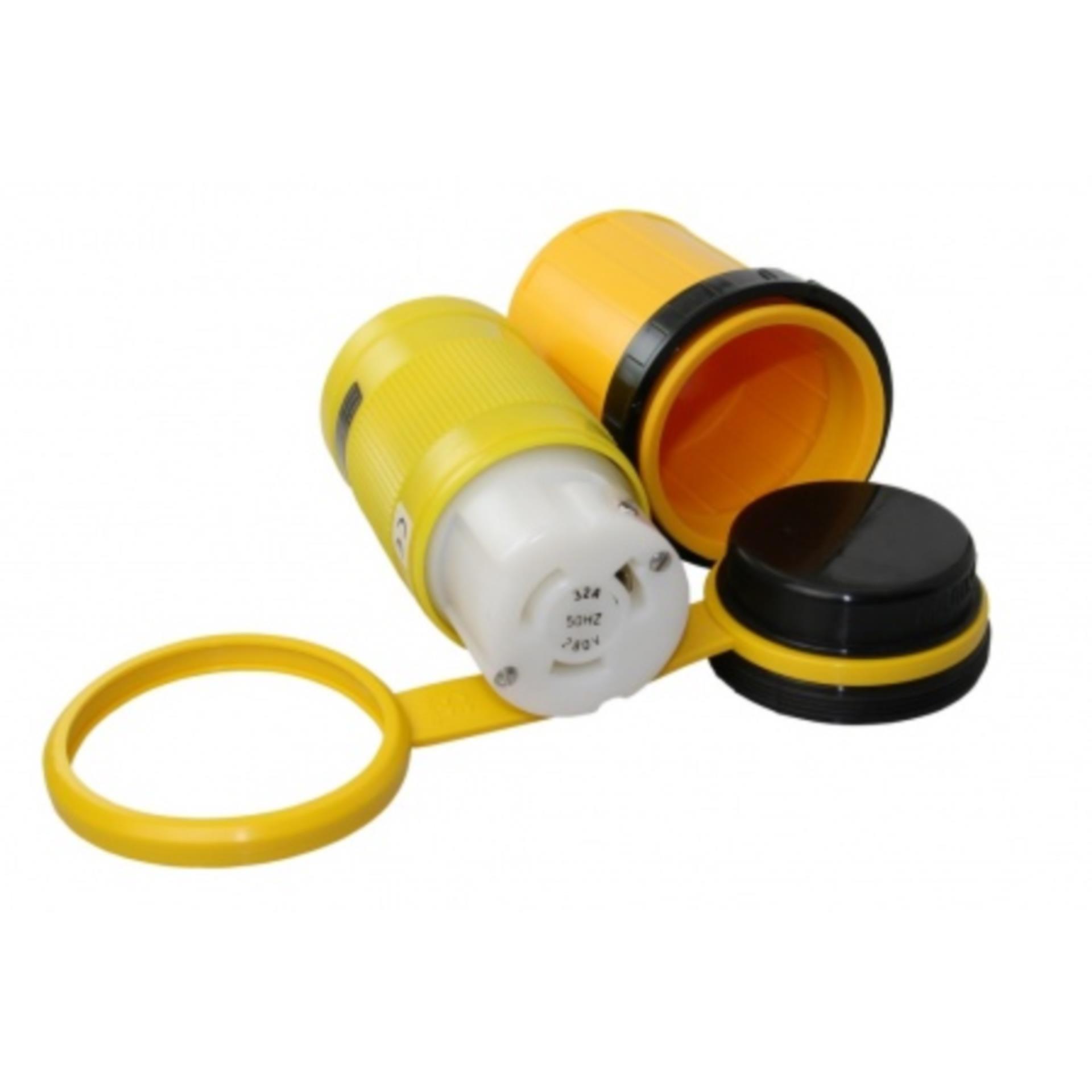 Marinco Komplettset 32 A mit Außenhülle, Kupplung und Abdeckkappe Marinco Komplettset 32 A mit Außenhülle, Kupplung und Abdeckkappe