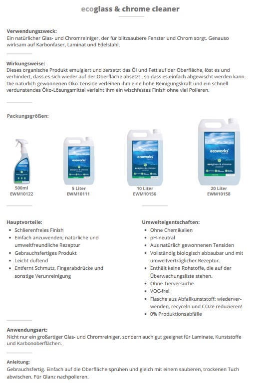 Ecoworks Marine EcoWorks Glass und Chrome Cleaner, 750 ml