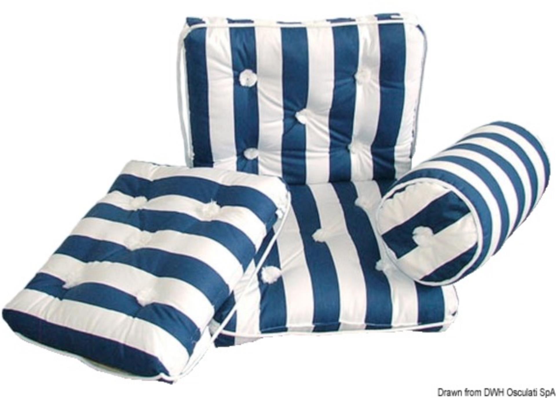 Osculati Kapok Rolle, blau / weiss gestreift