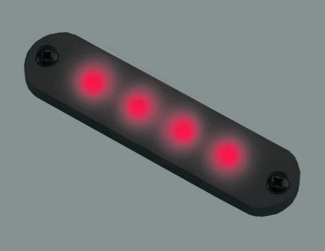 Cabin Denmark Cabin Courtesy 4 rote LED Gehäuse alu/schwarz 11V-16V