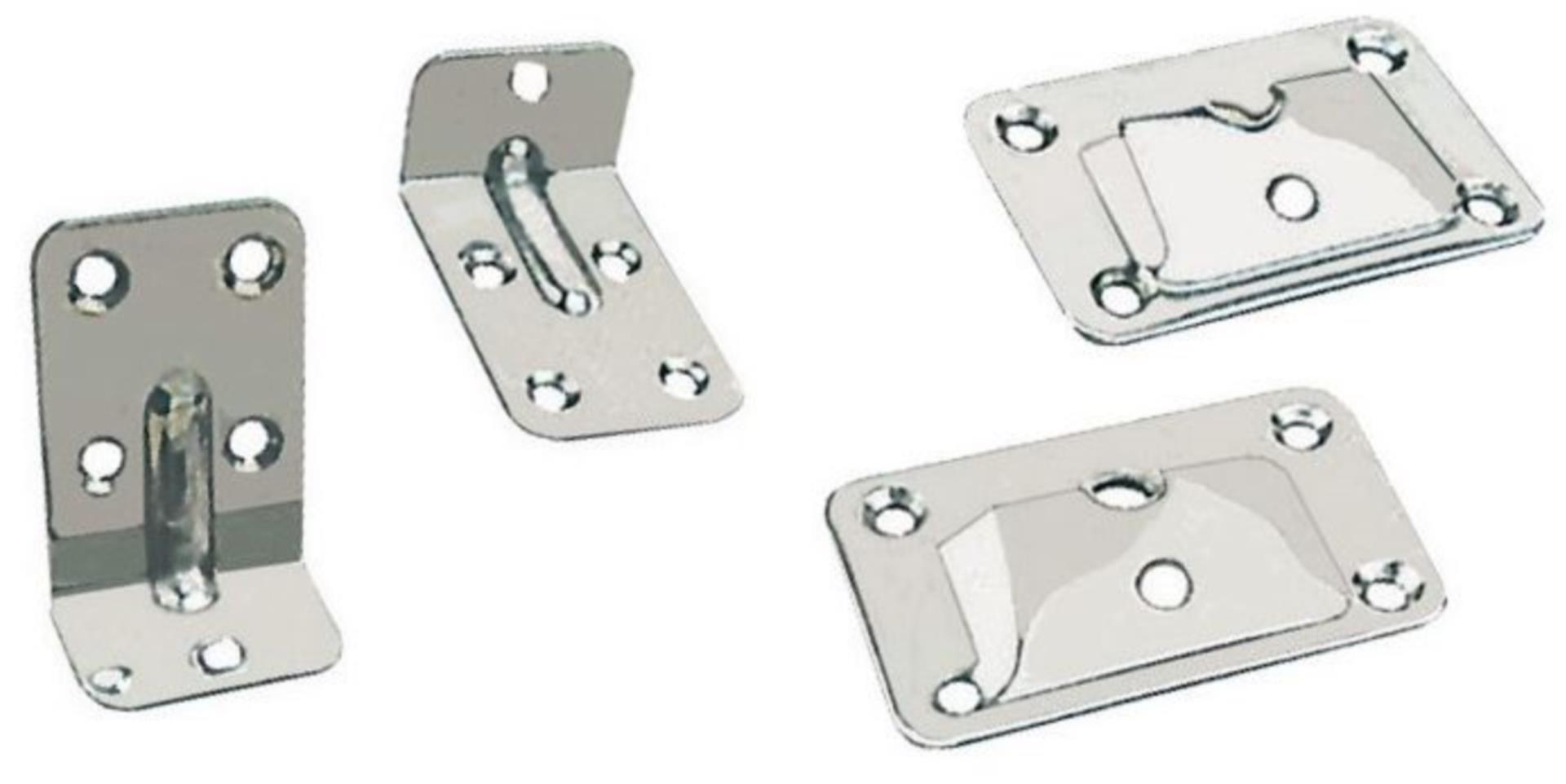 Osculati Tischhalter, Edelstahl (bestehend aus 2 x Winkel, 2 x Bleche)