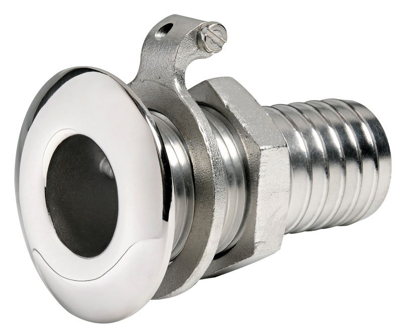 Osculati Borddurchlass Edelstahl 3/8" / 15 mmØ mit Schlauchanschluss