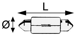 Osculati Torpedo Glühbirne (Sofitte), 12V, 10 Watt (10er Pack)