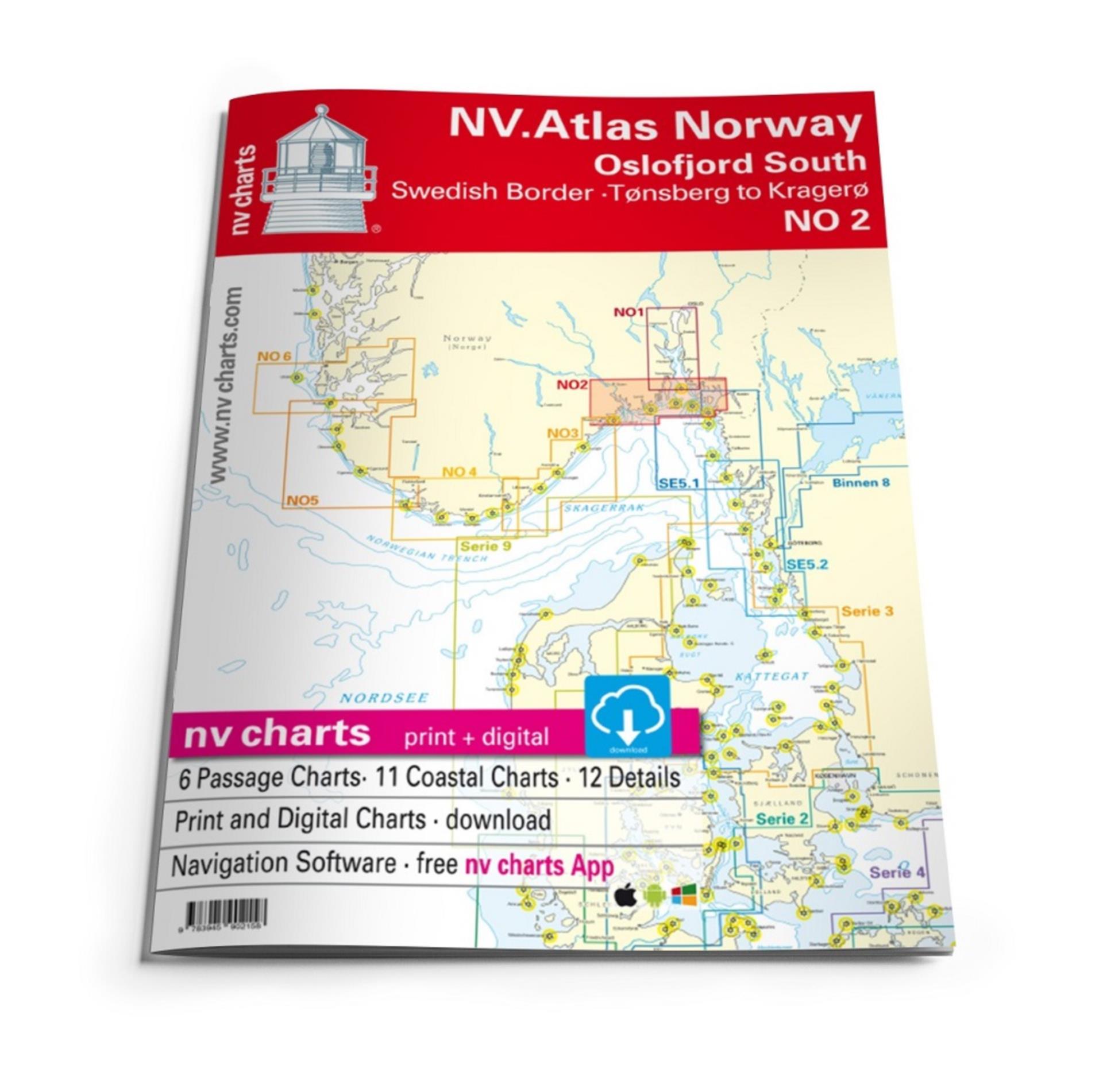 Nautischer Verlag NV Atlas NO2 Oslofjord Sør - Svenska Grensen til Kragerø 