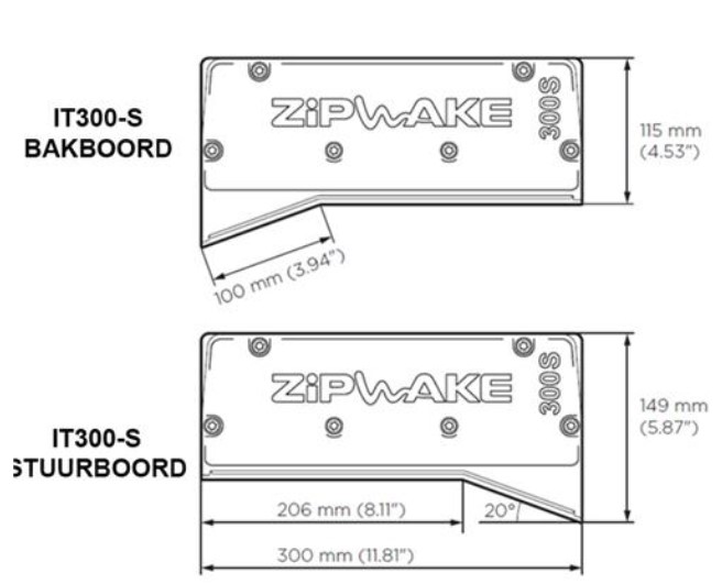 ZIPWAKE - Interzeptor 300S, Chine 30 cm, Steuerbord 1 Stück