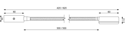 Prebit Leseleuchte Flex 05 300mm chrome glanz