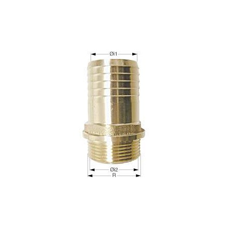 Osculati Schlauchstutzen Messing Außengewinde 3/8 " / 13 mm