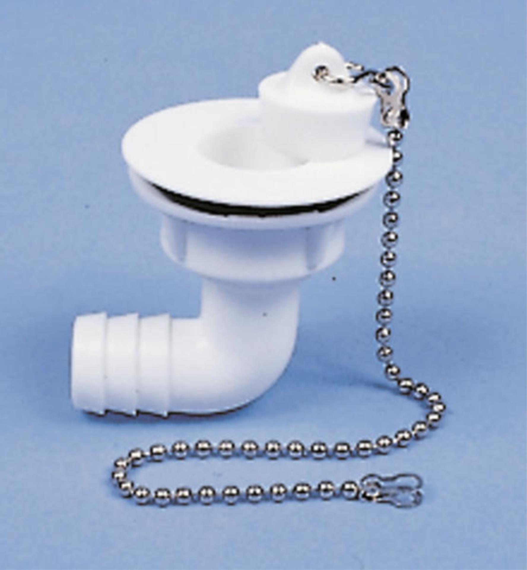 Reimo Abflußstopfen weiß gebogen, 20 mmØ