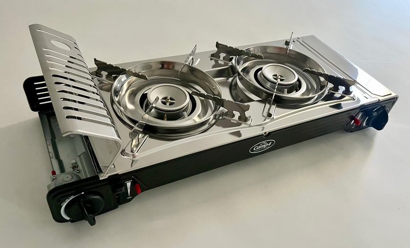 Reimo Gourmet Double Gaskartuschenkocher mit Zündsicherung