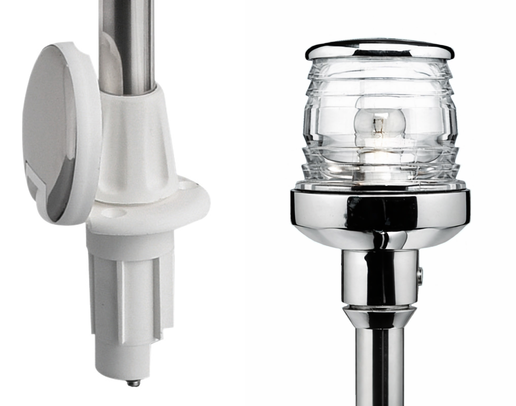 Osculati Lampenmast Edelstahl 100 cm (Einbau), chrom Rundumlicht LED