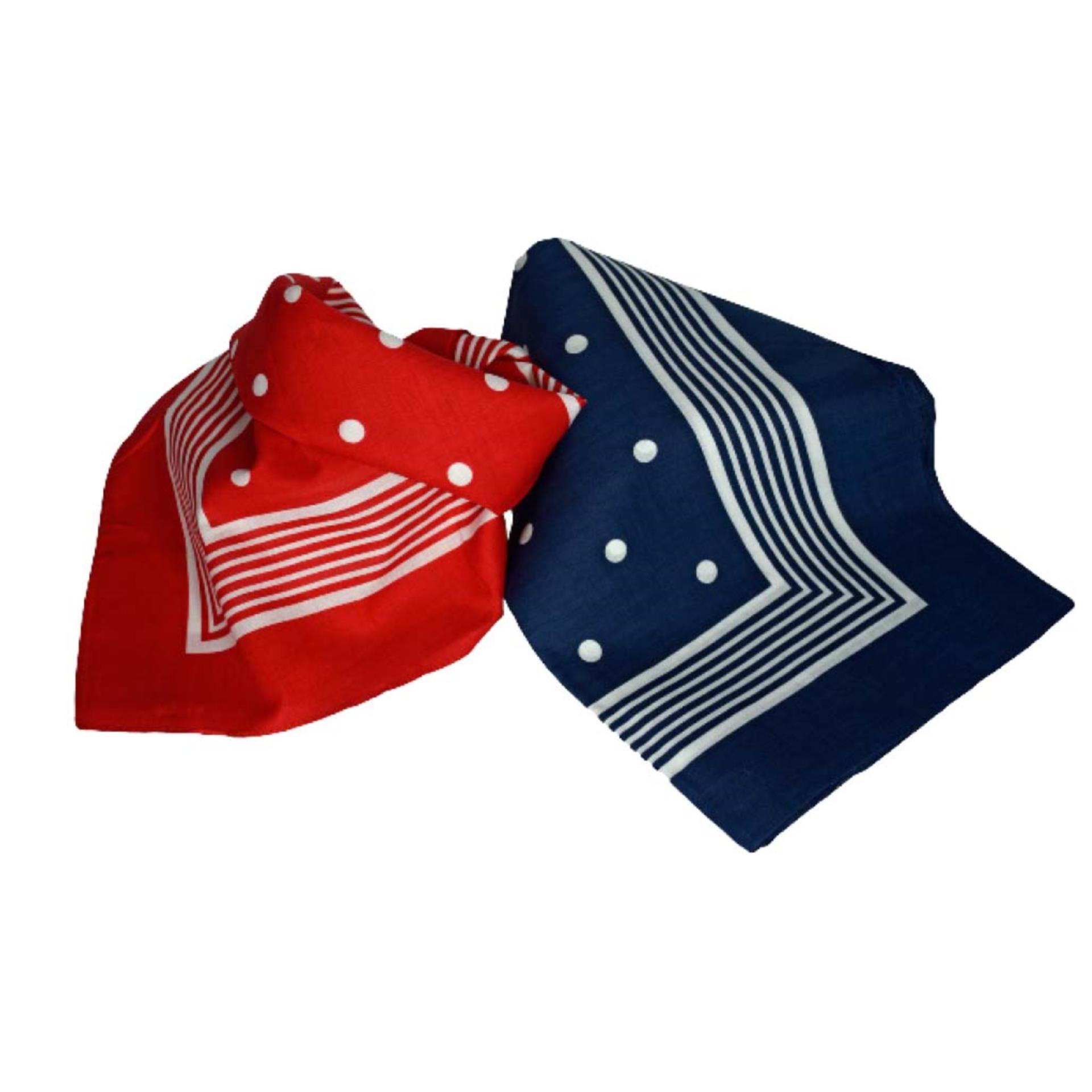 Modas Viereck Halstuch blau mit Punkten