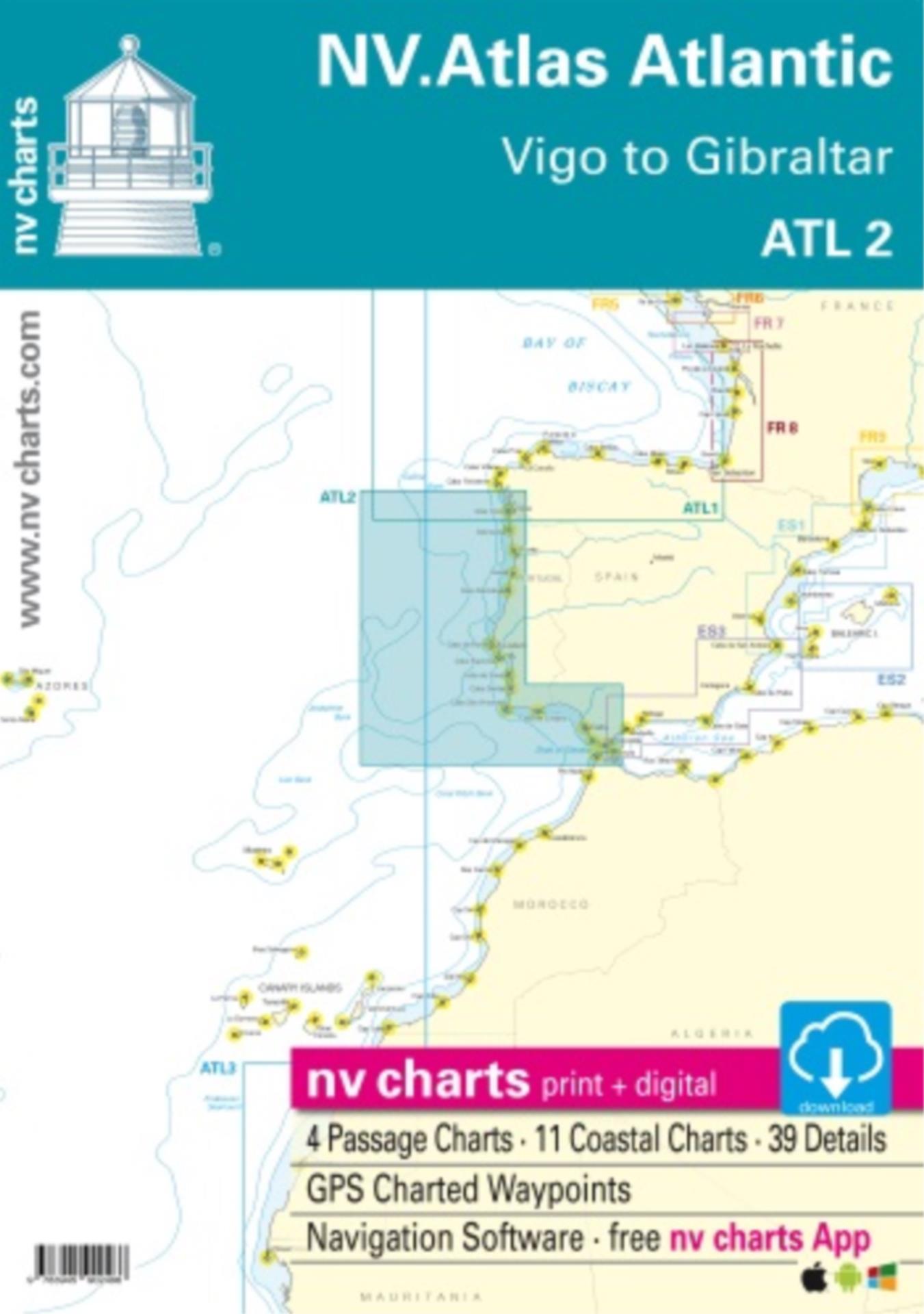Nautischer Verlag NV Atlas Atlantic ATL2 - Vigo to Gibraltar