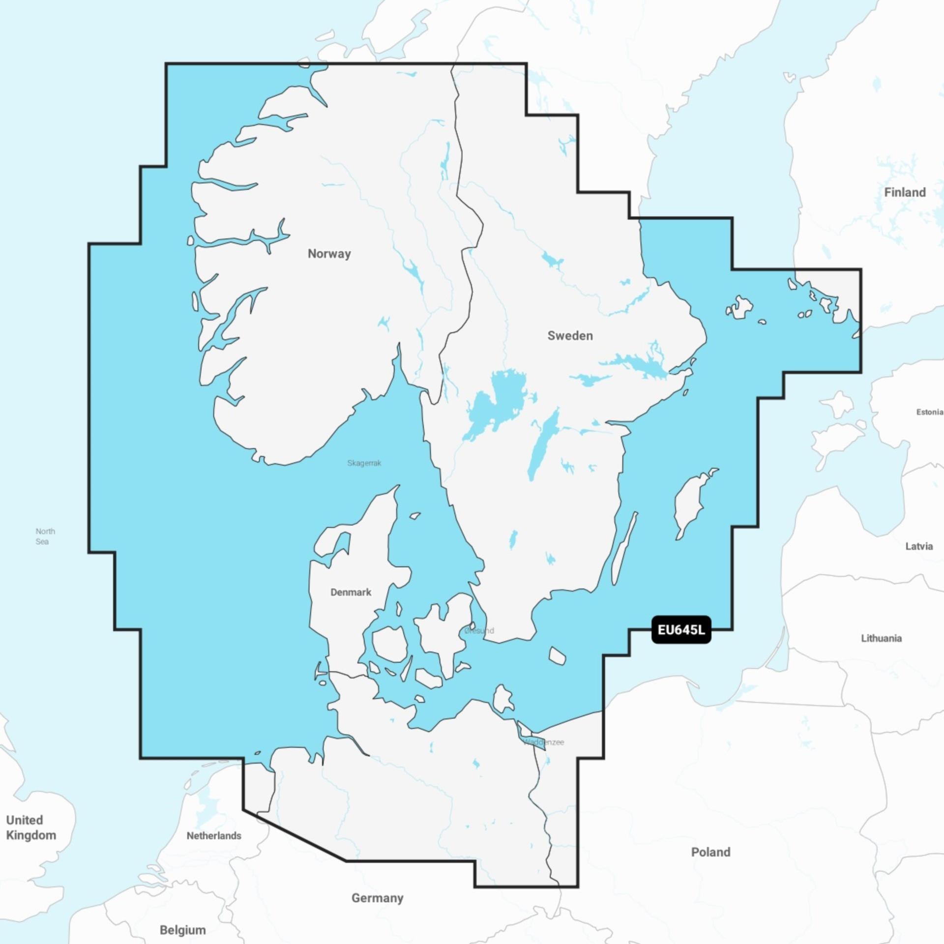 GARMIN NAVIONICS + EU645L Skagerrak & Kattegat