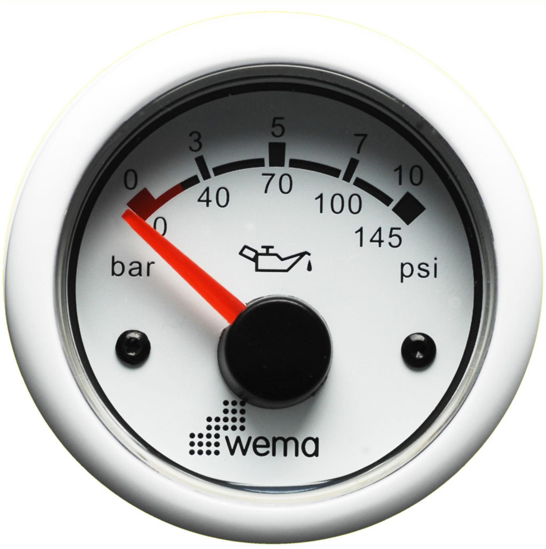 Wema Öldruckanzeige, weiss