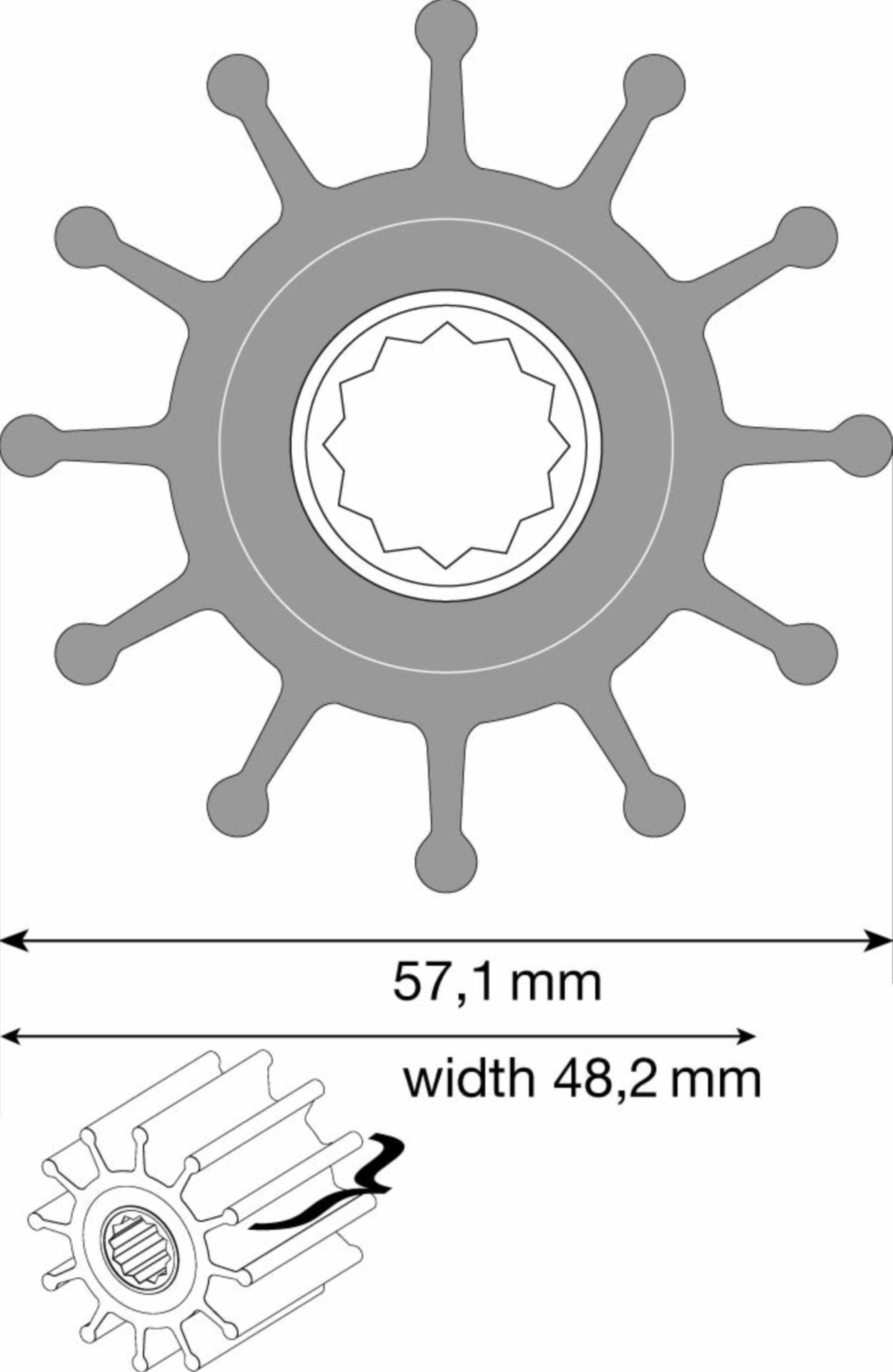 Johnson Impeller Nitril für Pumpe F5B/19 mit verzahnte Welle